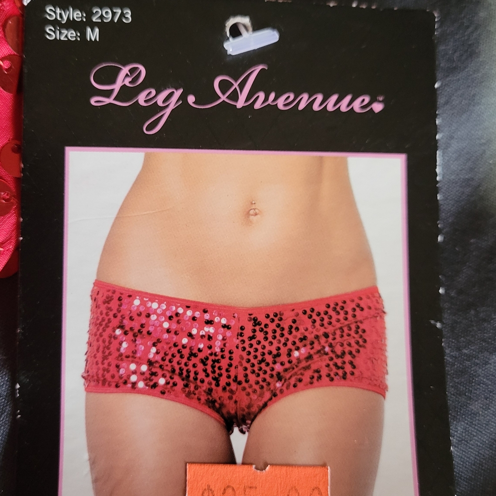Leg Avenue Glittering Red Sequin Shorts